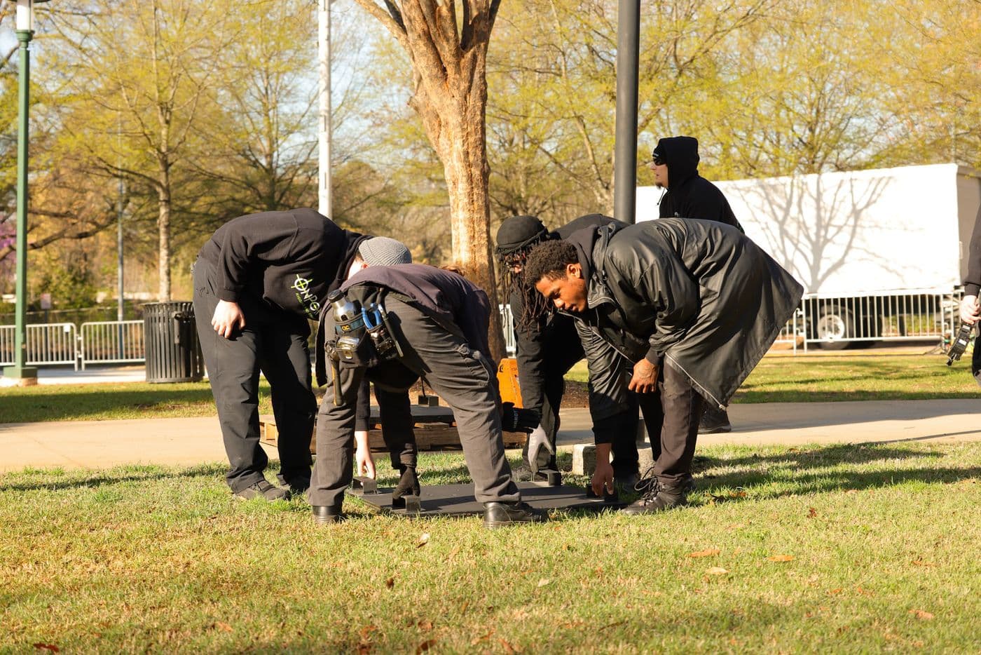 OnPoint crew working together on an outdoor build